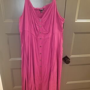 Torrid Pink Button-Front Dress